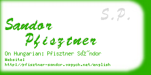 sandor pfisztner business card